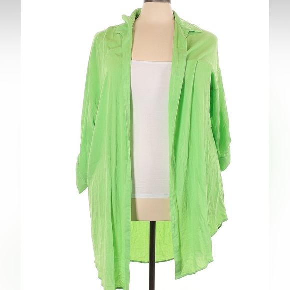 Torrid Vibrant Green Open Front Cardigan Kimono Duster Women’s Plus Size 3X - Picture 1 of 5